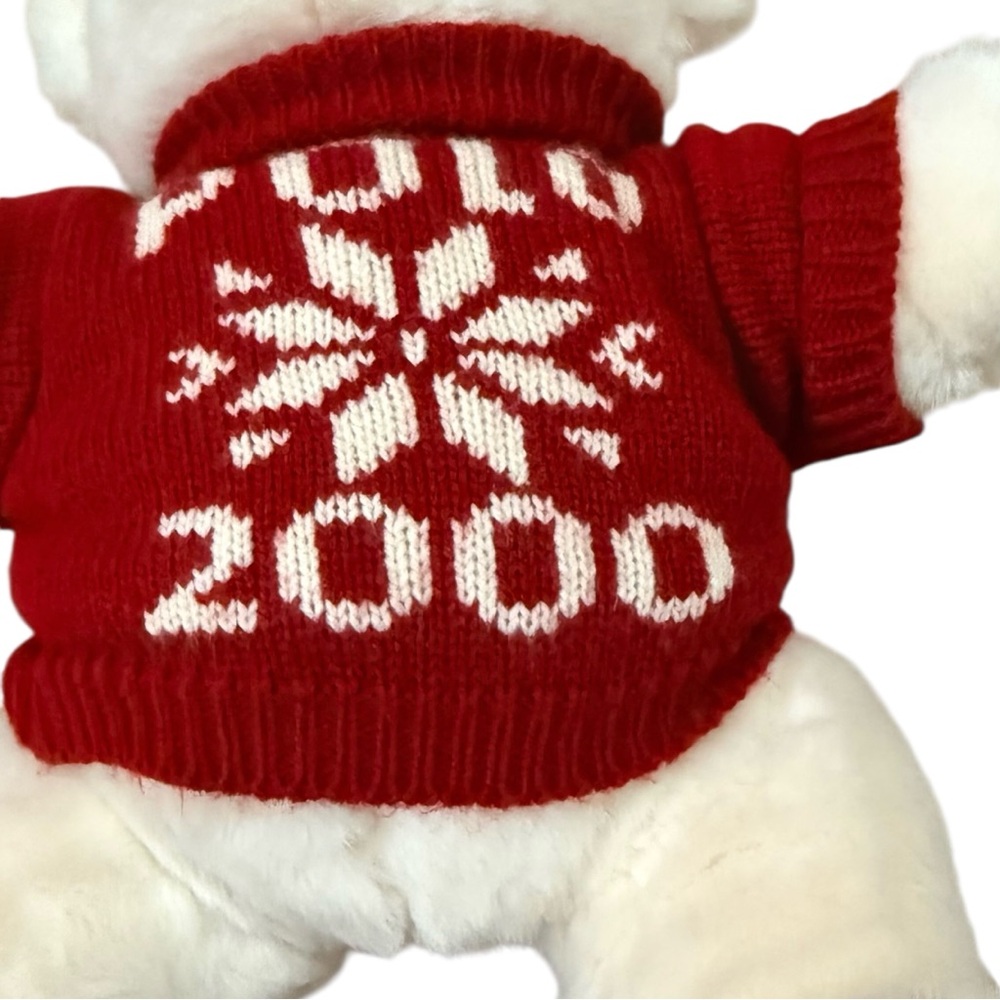 Vintage Polo Millennium Bear Plush with Red Sweater - Picture 6 of 7